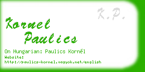 kornel paulics business card