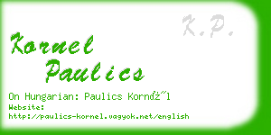 kornel paulics business card